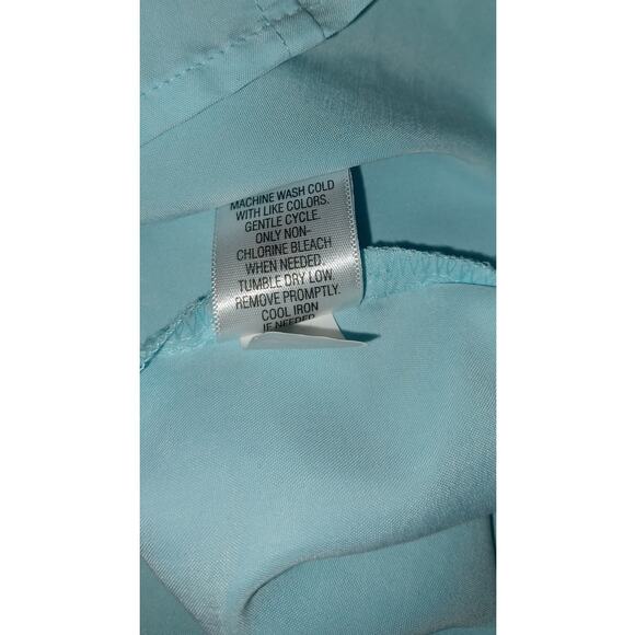 Croft & Barrow Sky Blue Camp Shirt Women's XL Roll Tab Sleeves Soft Modal Fabric - Picture 7 of 7